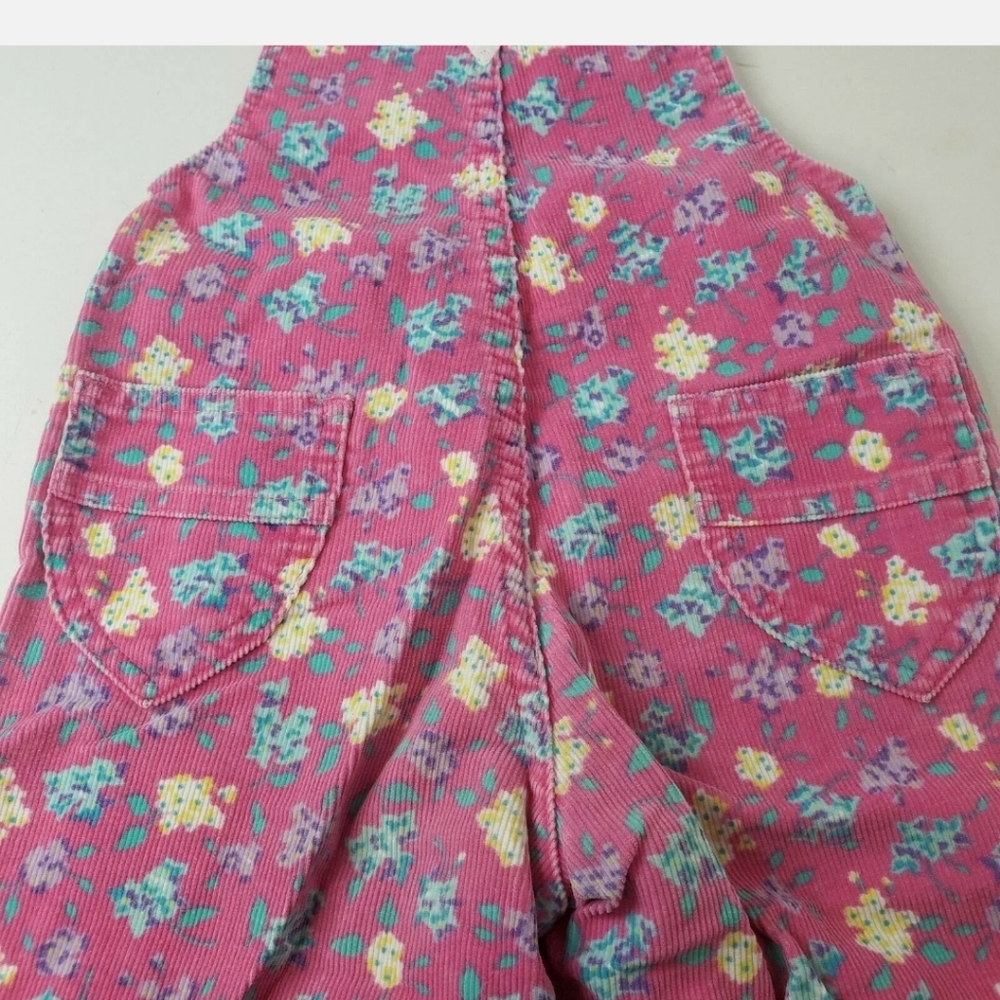 Vintage Oshkosh B'gosh Floral Overalls Corduroy - Picture 9 of 10